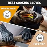 OKIAAS Black XL Vinyl Gloves 50ct Latex-Free Food Lab Household view 3