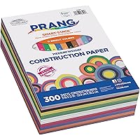 Prang (Formerly SunWorks) Smart-Stack Construction Paper, 11 Assorted Colors, 9" x 12", 300 Sheets
