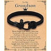 EFVISD Gifts for Son Grandson Nephew Brother Friend, Easter Baptism Confirmation First Communion Birthday Valentines Day Graduation Back to School Christmas Braided Rope Bracelet for Teen Boys Kid Men