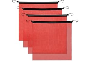 DIMARONGTON 4 Pack Red Safety Flags for Trucks, 18" x 18" Mesh Nylon Flags with Bungee Cord Oversize Loads for Truck, Trailers