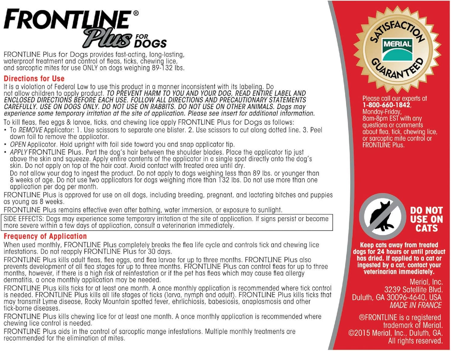 frontline plus for large dogs 6 doses