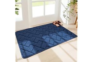 Walensee Indoor Doormat, Front Door Mat for Entrance (90×150cm Navy Blue) Machine Washable Entryway Rug, Non Slip Trapper Doo