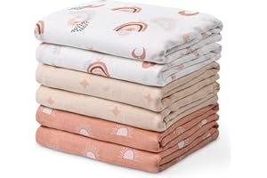 GLLQUEN BABY Receiving Blanket Boy Cotton Muslin Swaddle Blankets Girl Newborn Squares Breathable & Soft Thin Baby Blankets C