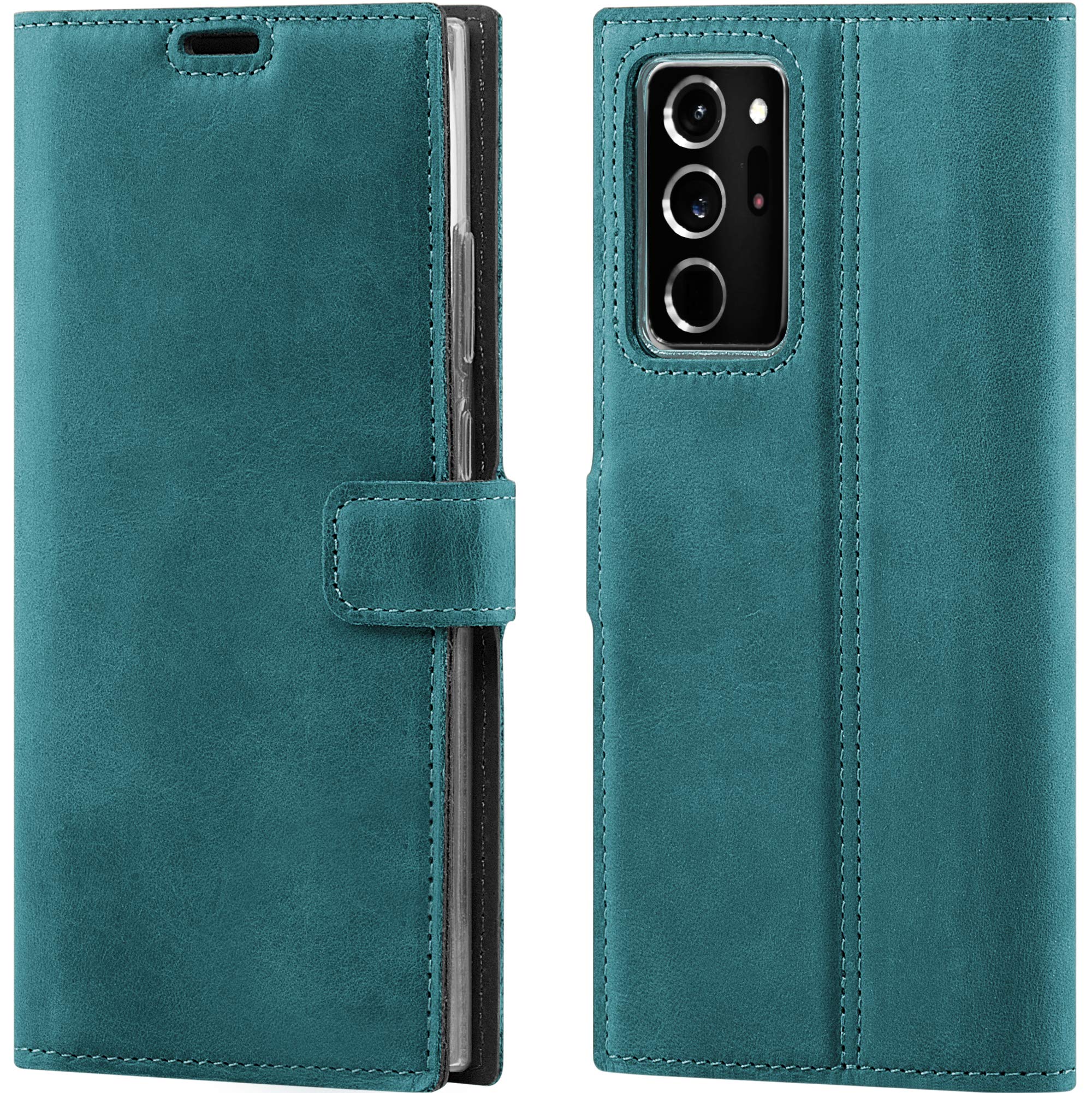 Surazo Leather Wallet Mobile Phone Case Compatible with Samsung Note20 Ultra - Flip & Fold Smartphone Case with Stand RFID Blocker Magnet Closure 3 Slots for Bank Cards - Handcrafted European Leather