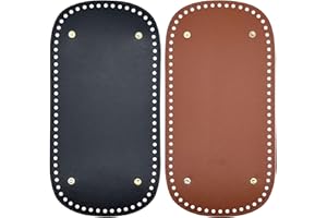 Yayatty 2 PCS PU Leather Bag Bottom Base Crochet Bag Bottom, Rectangle Knitting Crochet Bags Bottom for Bags, DIY Shoulder Bag Crochet Accessories, Purse Making Supplies, 30 x 15cm