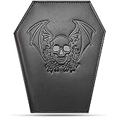 Lazy Skull Coffin Wallet – Spooky Gothic Wallet – Slim Skull Wallet for Women and Men – Witchy Goth accessory