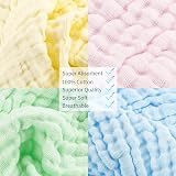 Lanjue 8 Pack Muslin Cloths 12x12 Inch 6 Layer Baby Towels Baby Burp Cloths view 7