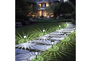 Rumiom Solar Pathway Lights Outdoor, 8 Pack Solar Garden Lights Auto On/Off, IP65 Waterproof Solar Lights Outdoor, Bright Outdoor Solar Lights for Yard Patio Walkway Garden Decor, Cold White