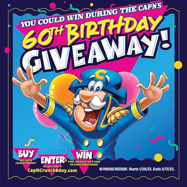 QUAKER CAP’N CRUNCH SWEETENED CORN & OAT CEREAL, 12.6 OZ