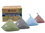 4 Pack of 200g Naturally Activated Bamboo Charcoal Air Purifying Bags | Natural Home Deodorizer Bags | Charcoal Bag Odor Absorber For Pets | Odor Eliminator & Moisture Absorber Air Freshener Bags