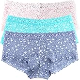 hanky panky - Daily Lace Boyshorts | Women's Underwear, Soft Stretch Fit Panties, Cotton Blend | Sizes (XS-XL), 3 pack