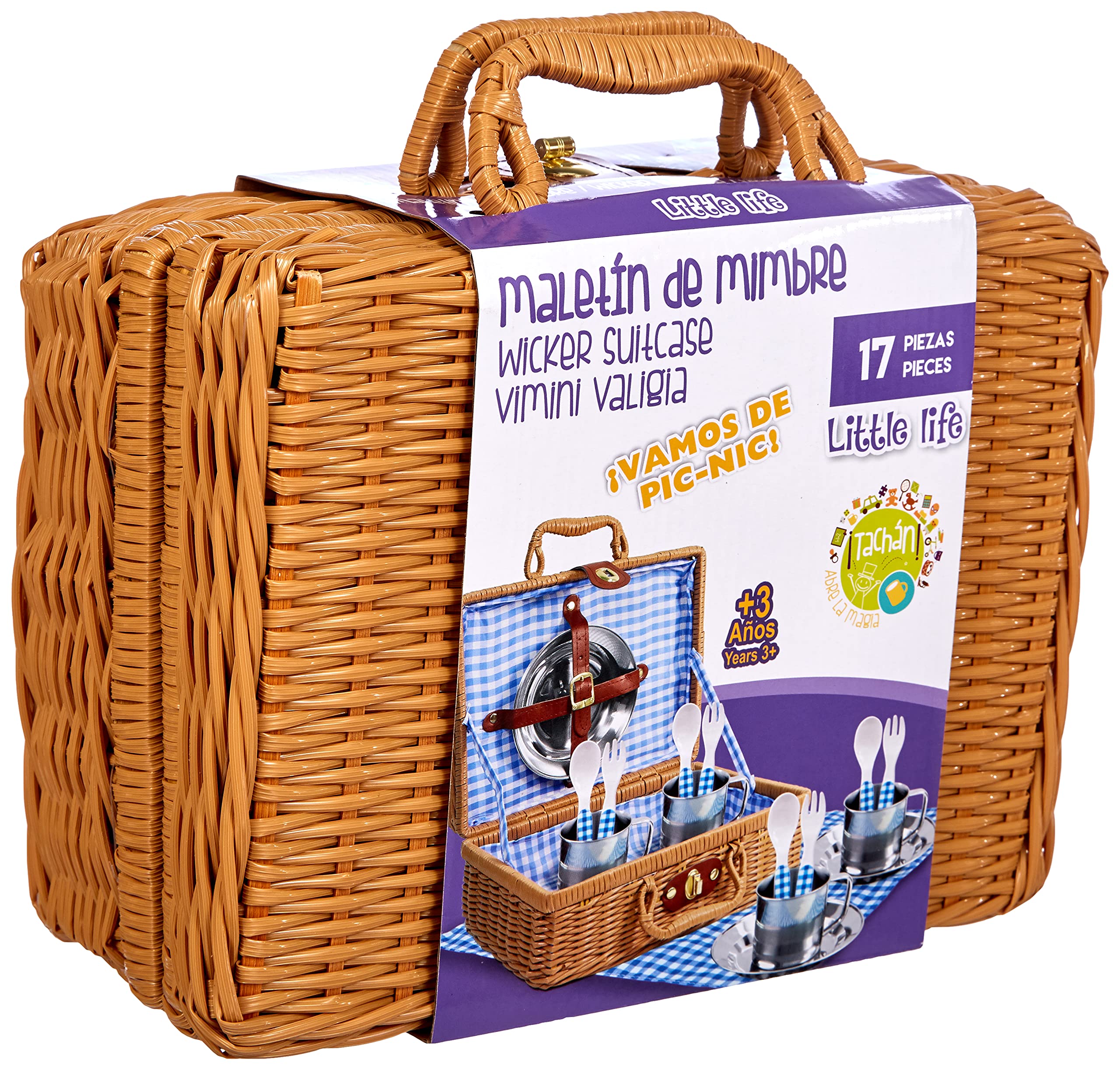 Tachan – Check Wicker Picnic Basket Set (CPA Toy Group 20517)