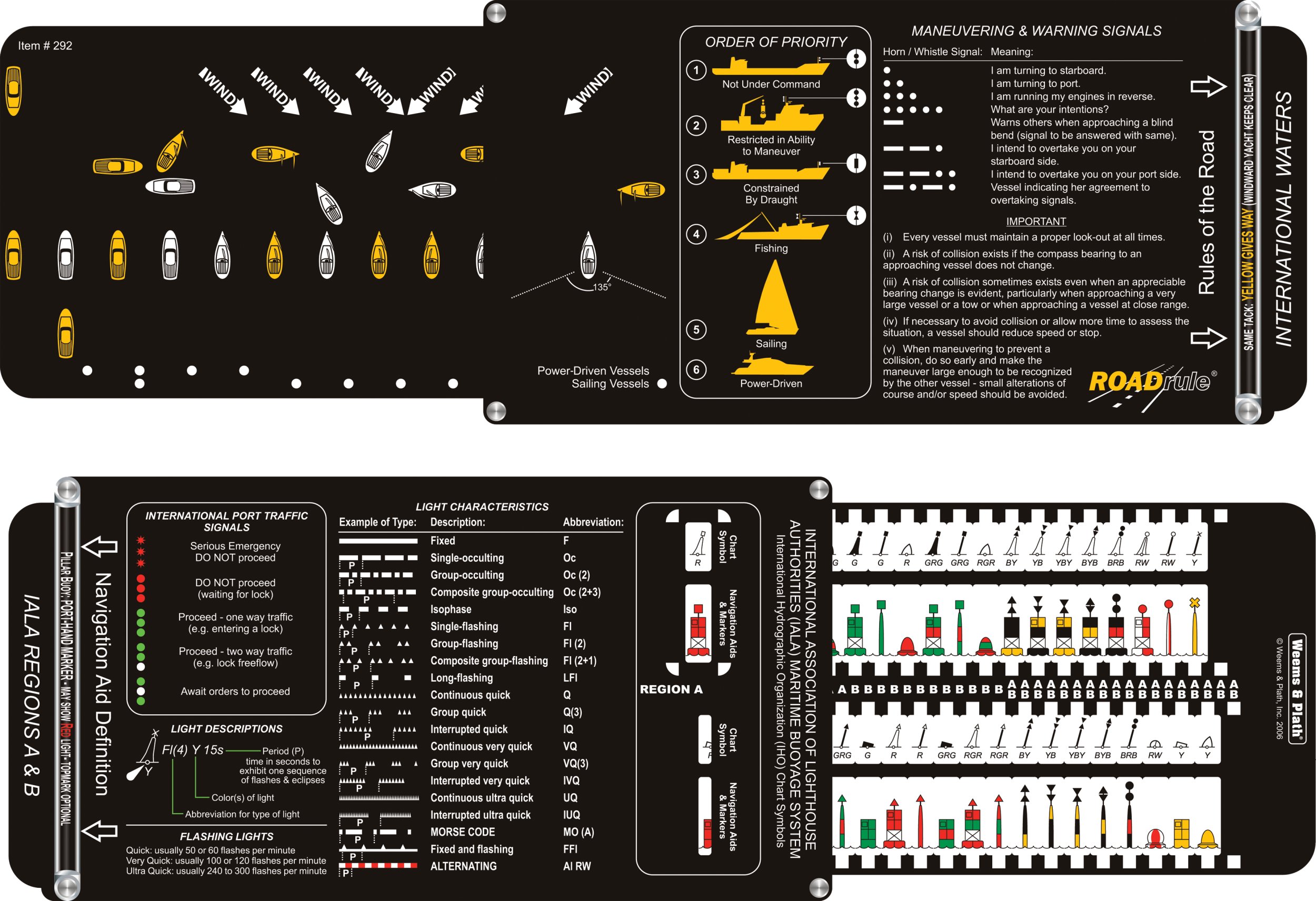 Weems & Plath Marine Navigation ROADrule Marine Navigation Aids, Rules of the Road and Light Characteristics (IALA, International Waters)