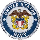 Desert Cactus US Navy Embroidered Sew On Patch (5 Inch Double Anchor) | Officially Licensed United State Navy US Navy Embroidered Iron On Patch Applique for Jackets Backpacks Bags &amp; Hats Team Merch