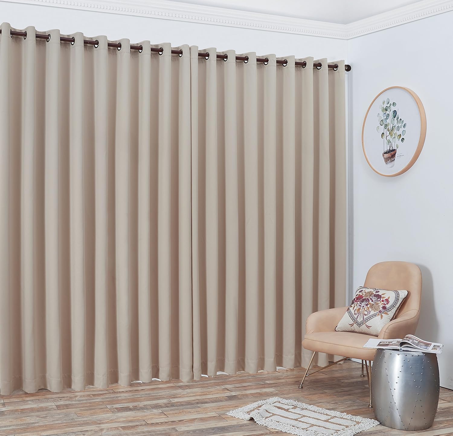 Amazon Com Nicole 2 Wall To Wall Blackout Grommet Curtains