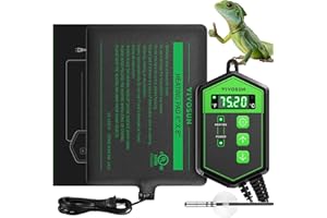 VIVOSUN Reptile Heating Pad 6x8 Inch with Thermostat Combo Under Tank Terrarium Heating Mat for Turtles, Lizards, Frogs, and Other Reptiles