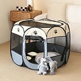 Sea Team Foldable Pet Playpen Portable Soft Pop-Up Mesh Dog Cat view 2