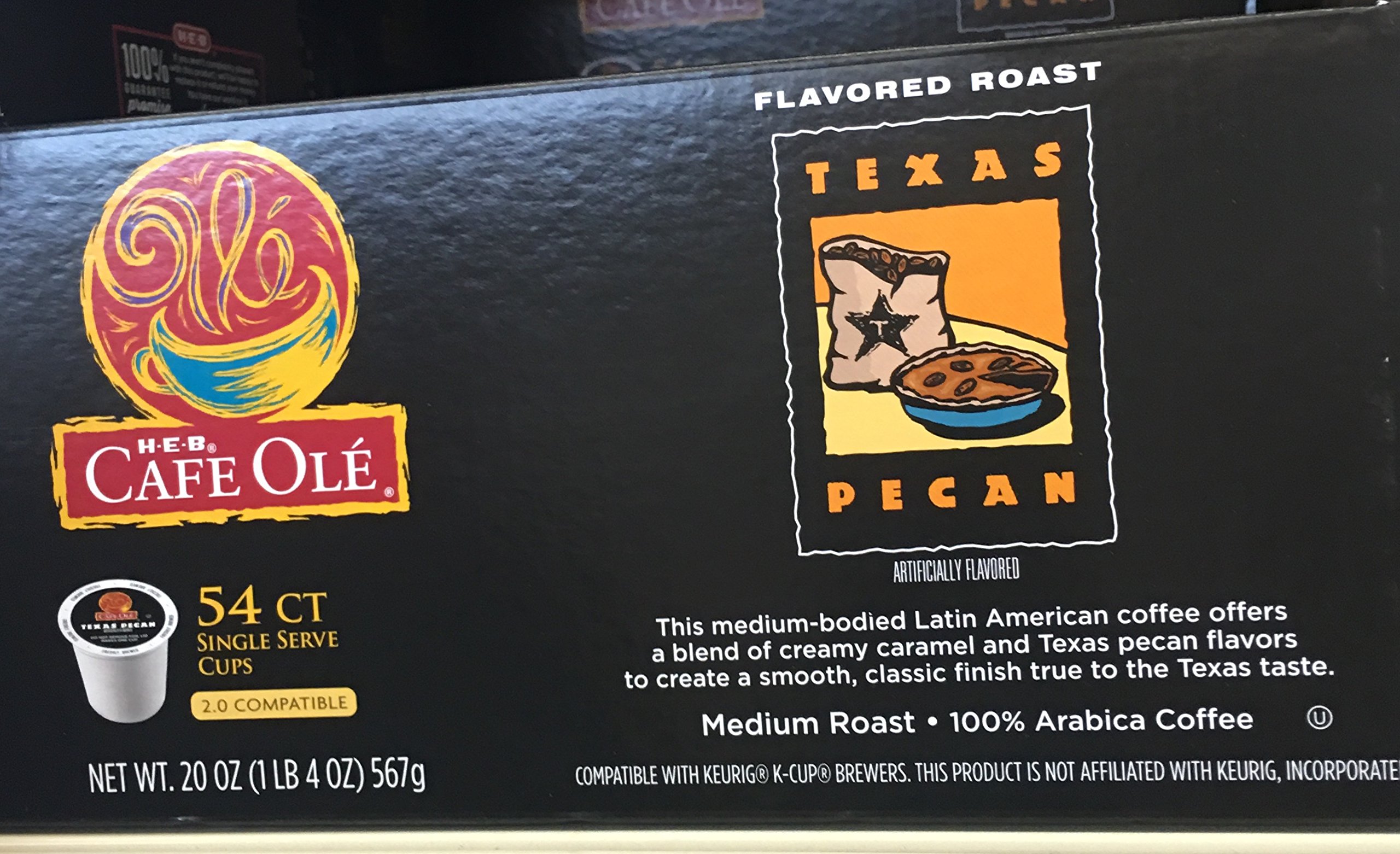 HEB cafe ole Texas pecan single serve coffee Kcups 54 count Free