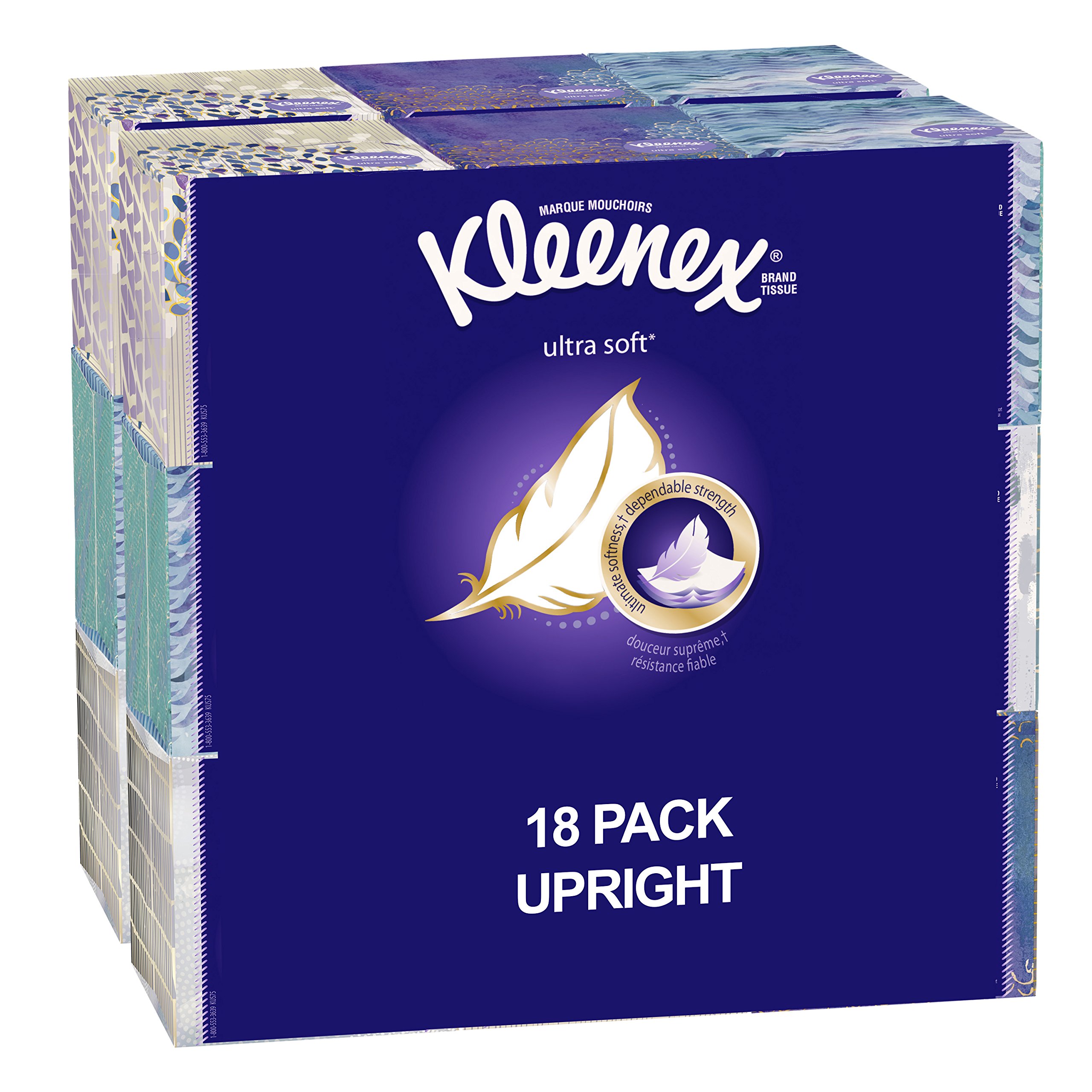 Kleenex Ultra Soft Facial Tissue Cube (18 Boxes, 75 Tissues Per Box) on
