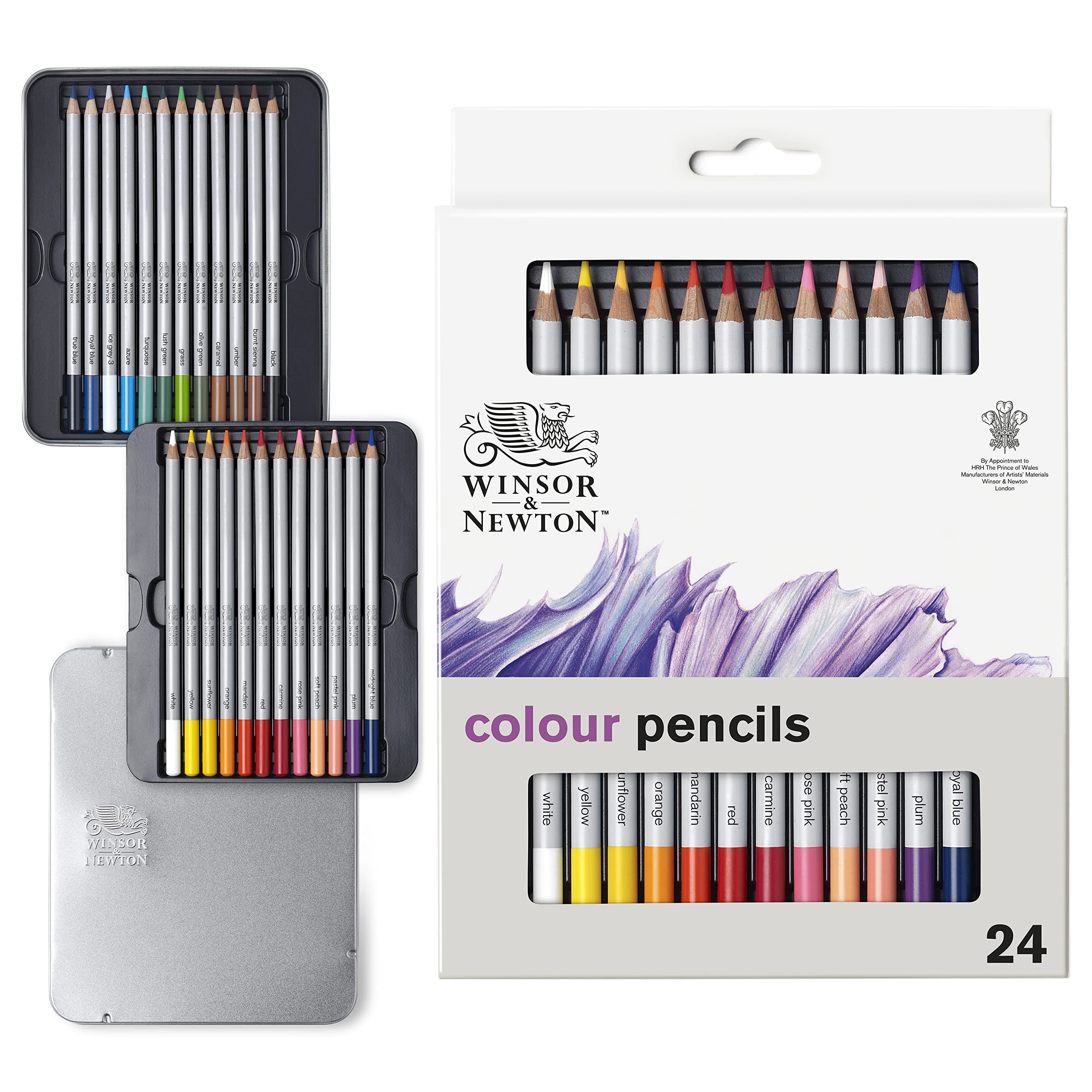 Winsor & Newton Studio Collection Colouring Pencils, 24 Soft Core Drawing Pencils, Premium Artist Quality, for Sketching, Blending, Shading and Layering
