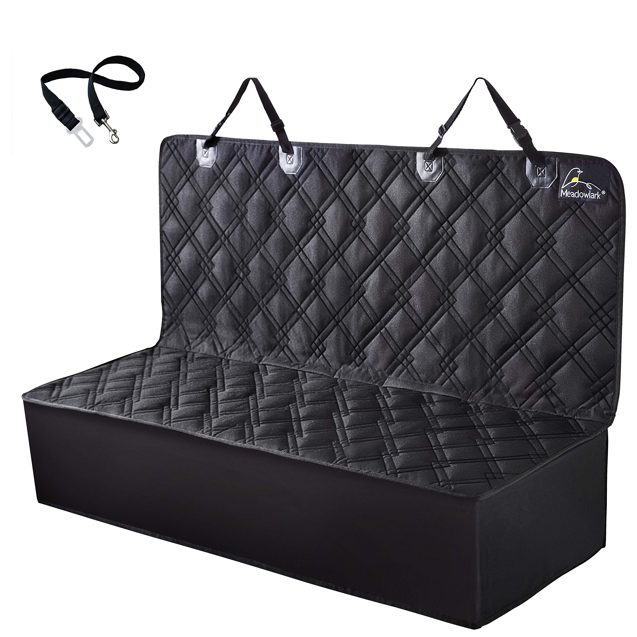 Meadowlark Premium Dog Seat Covers for Cars Back Seat, Thick Car Seat Protector for Dogs, Waterproof, Durable, Nonslip, Washable Dog Car Seat Cover for Trucks, Cars & SUVs w/Free Pet Seat Belt