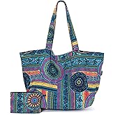 OPQRSTU Women Hippie Tote Hand Bag Large Capacity Bohemian Bag Portable Tourist Shoulder Bags