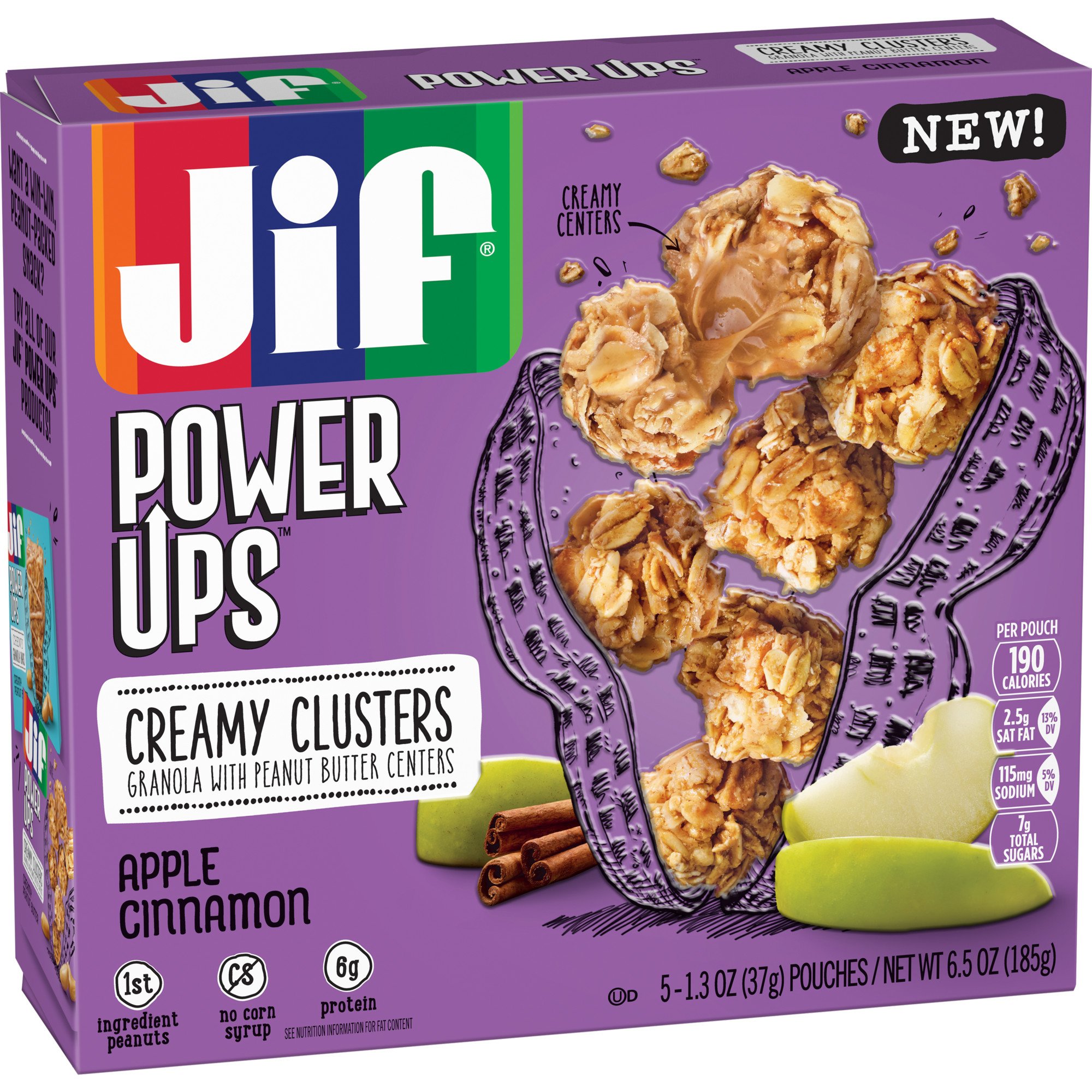 Jif Power Ups Creamy Clusters Granola with Peanut Butter Center Amazon