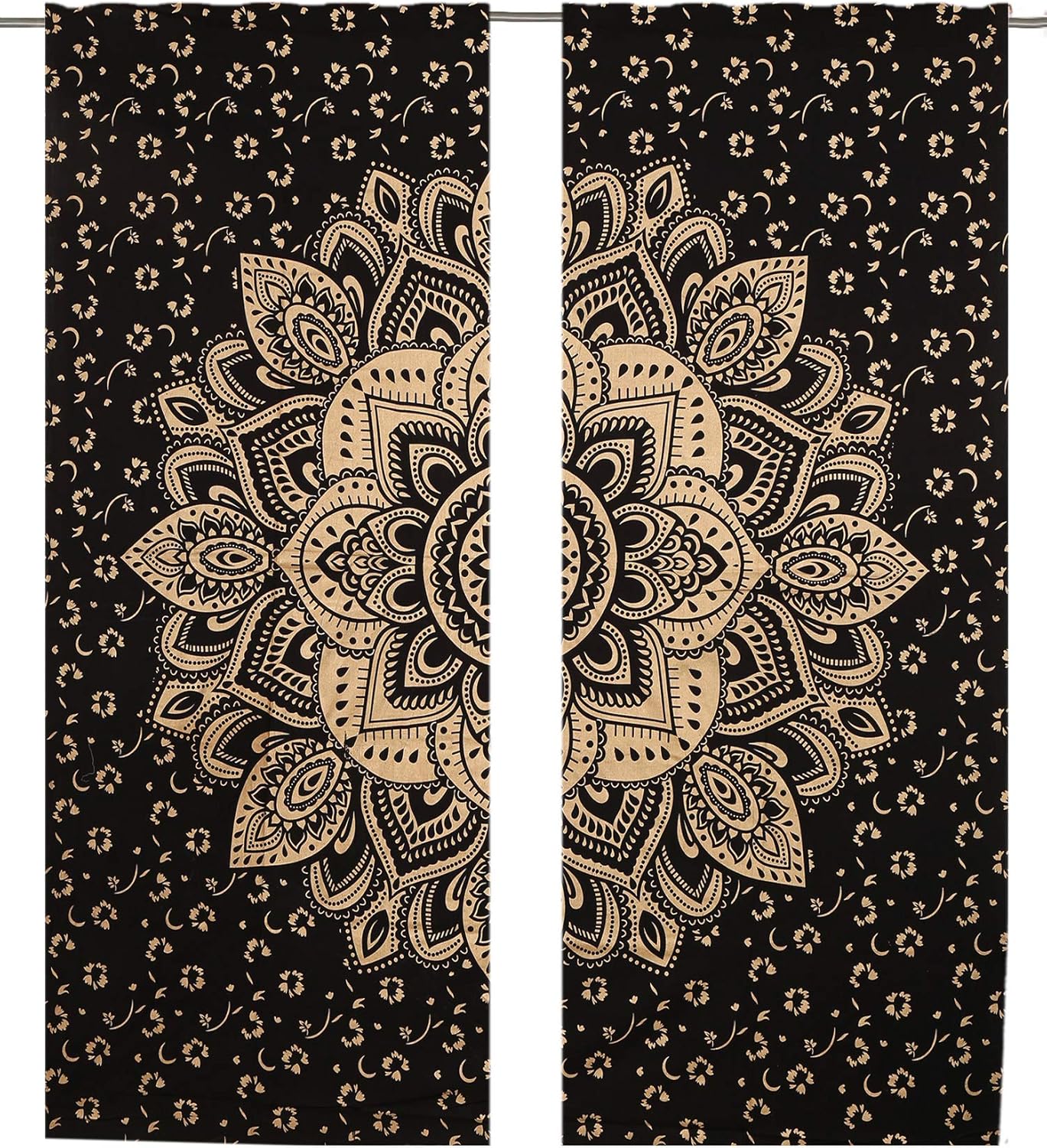 Amazon Com Black Gold Mandala Curtain Wall Hanging Mandala Window
