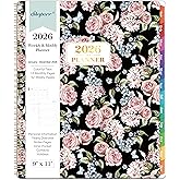 2026 Planner - Planner 2026, JAN 2026 - DEC 2026, 2026 Planner Weekly and Monthly with Colorful Tabs, 9" x 11", 2026 Planners/Calendar with Flexible Cover + Back Pocket + Twin-Wire Binding, Rose