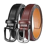MILORDE Men's Leather Dress Belt
