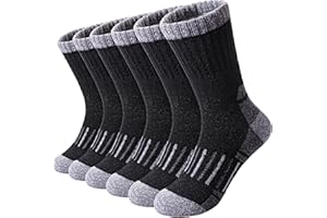 DOSKONI Kids Merino Wool Hiking Socks Boys Girls Toddlers Winter Warm Thick Thermal Cushion Crew Gift Socks 6 Pairs