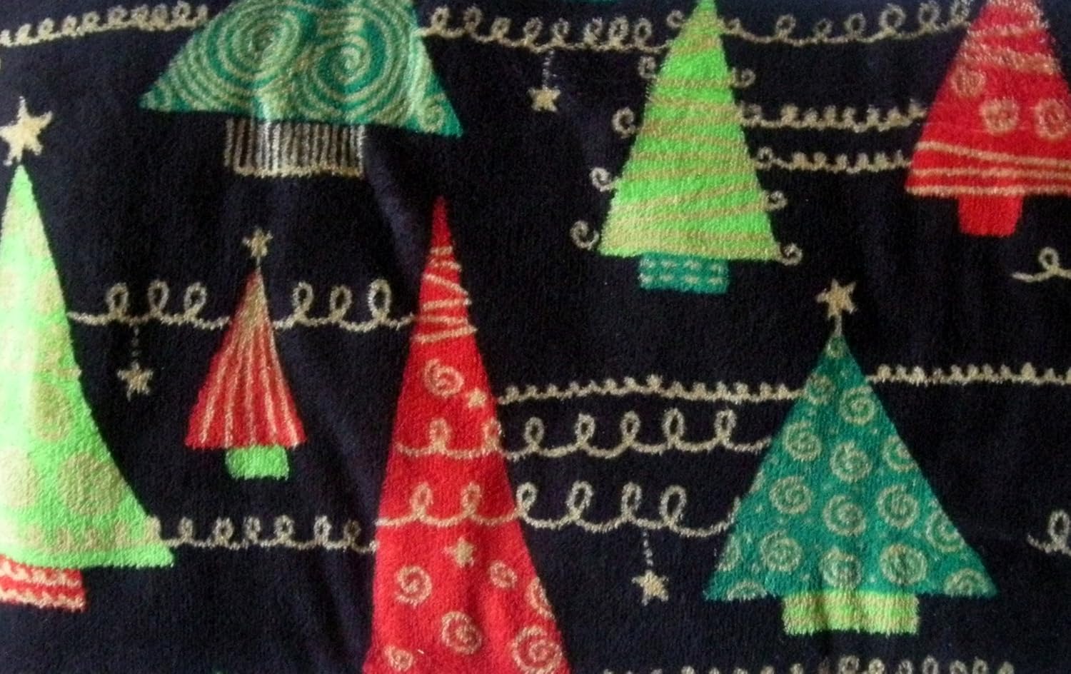 Black Christmas Tree Microplush Throw Blanket Kitchen & Dining