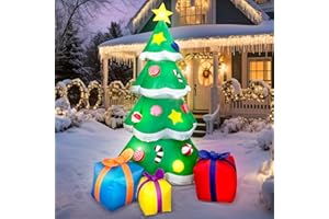Joiedomi 7 FT Christmas Tree Inflatables Outdoor Decoration, Giant Christmas Inflatable Tree with 3 Gift Boxes with Build-in LEDs for Blow Up Xmas Decoration, Indoor Outdoor Yard Garden Lawn Décor