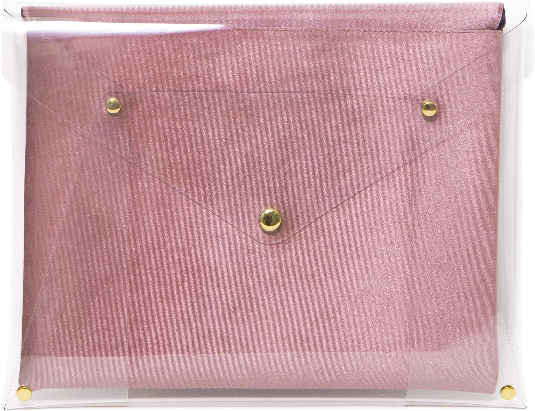 Sonix PVC Rose Velvet Laptop Clutch, Padded Envelope Case for MacBook (13”) - Clear Pink Rose