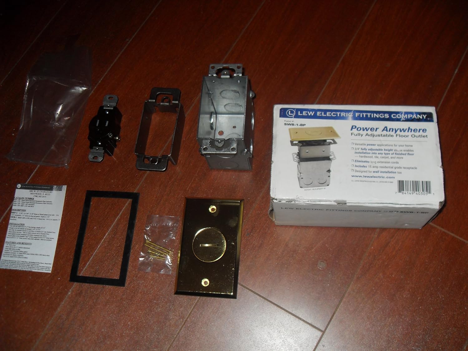 Lew Electric Swb 1 Bp Floor Box Recessed Single Receptacle