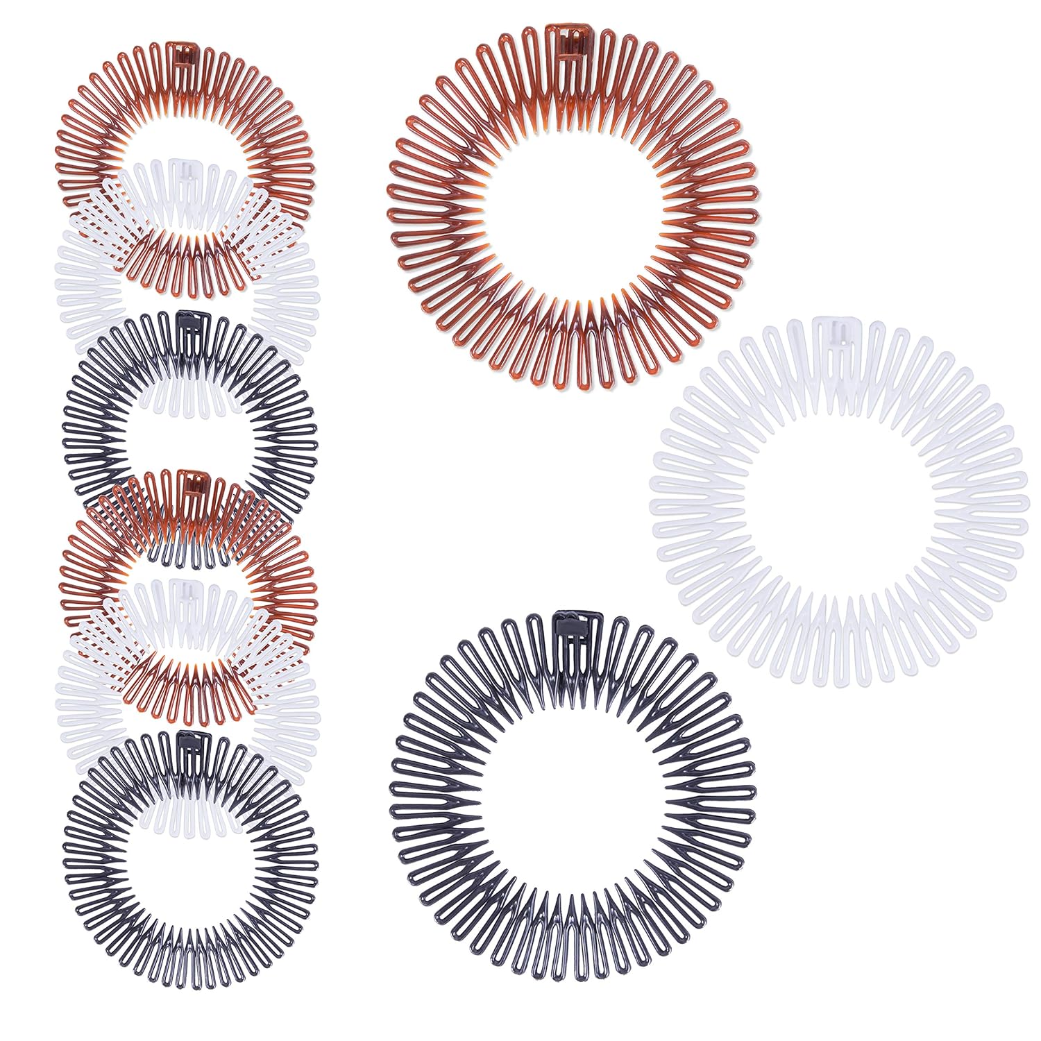 90s Zig Zag Circle Headbands with Teeth for Women's Hair