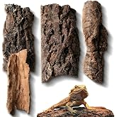 4pcs Reptile Bark Decor Wood,Natural Cork Bark, Bark Cork Hides Water Bark Flats Decor,Reptile Bark Cork Wood Bark Terrarium for Bearded Dragon Lizard Geckos Tortoise Random Shape Random Size Deliver