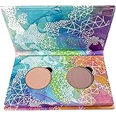 Honeybee Gardens Mini Skinny Duo Eye Shadow Compact in Canterbury and Cameo, Longlasting, Refillable & Customizable, Vegan, 26mm Pans