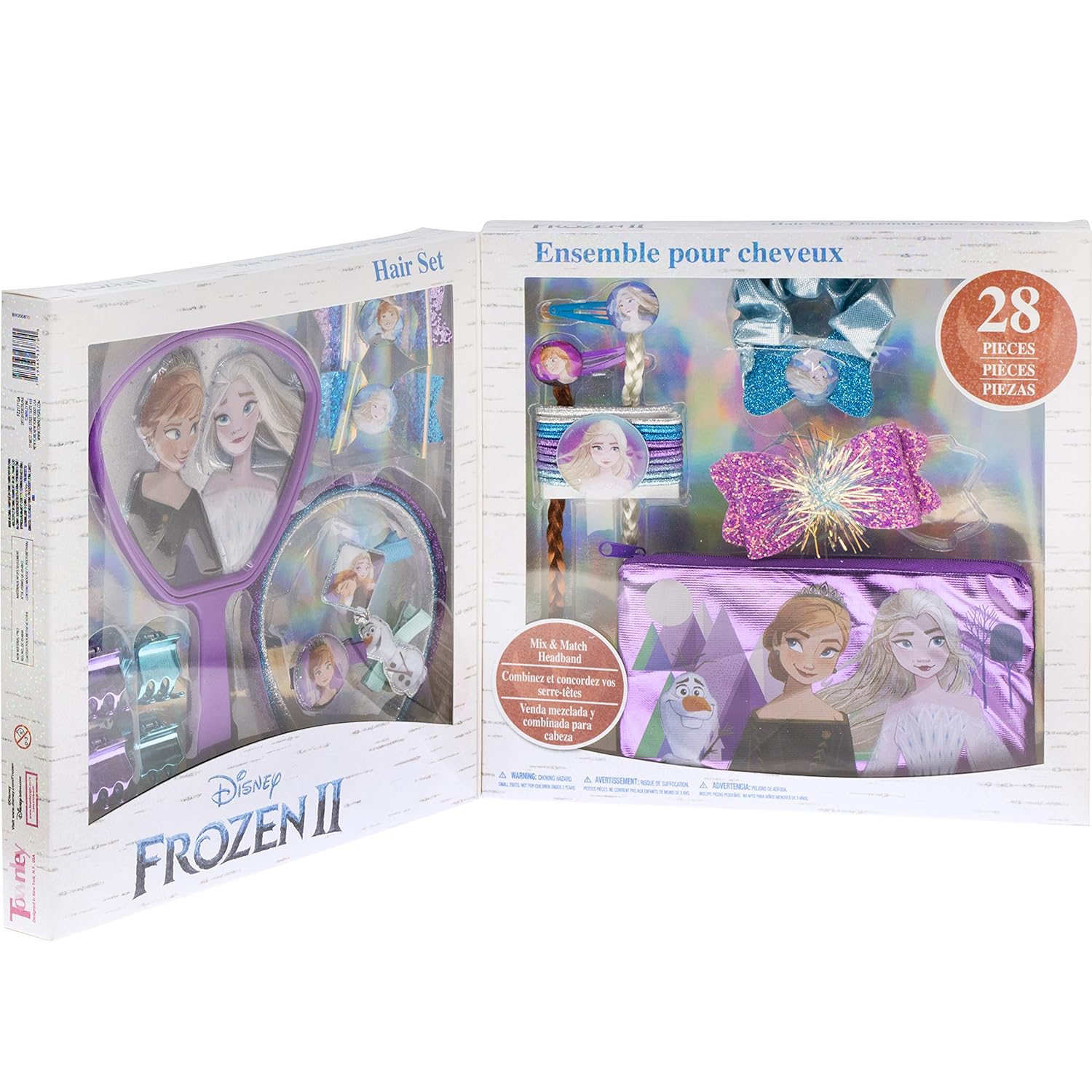 Townley Girl Disney Frozen Mega Hair Foldable Gift Set for Parties, Sleepovers and Makeovers (28 PCs) : Beauty