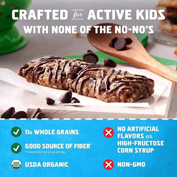 CLIF KID ZBAR – CHOCOLATE CHIP – SOFT BAKED WHOLE GRAIN SNACK BARS – USDA ORGANIC – NON-GMO – PLANT-BASED – 1.27 OZ. (12 PACK)