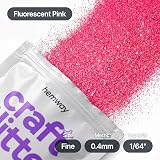 Hemway Fluorescent UV Neon Pink Glitter 100g Fine Craft Resin Cosmetic view 4