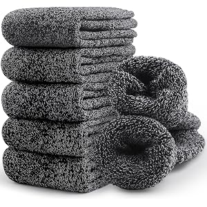 SIMIYA 5 Pairs Merino Wool Socks Thick Hiking Crew Socks for Men and Women | Merino Wool, Extra Thick, Warm Breathable Moistu