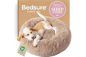 Bedsure Small Dog Bed Washable - Self Calming Dog Beds - 23 inches Fluffy Donut Cuddler for Small Deep Sleep Cat up to 25lbs 