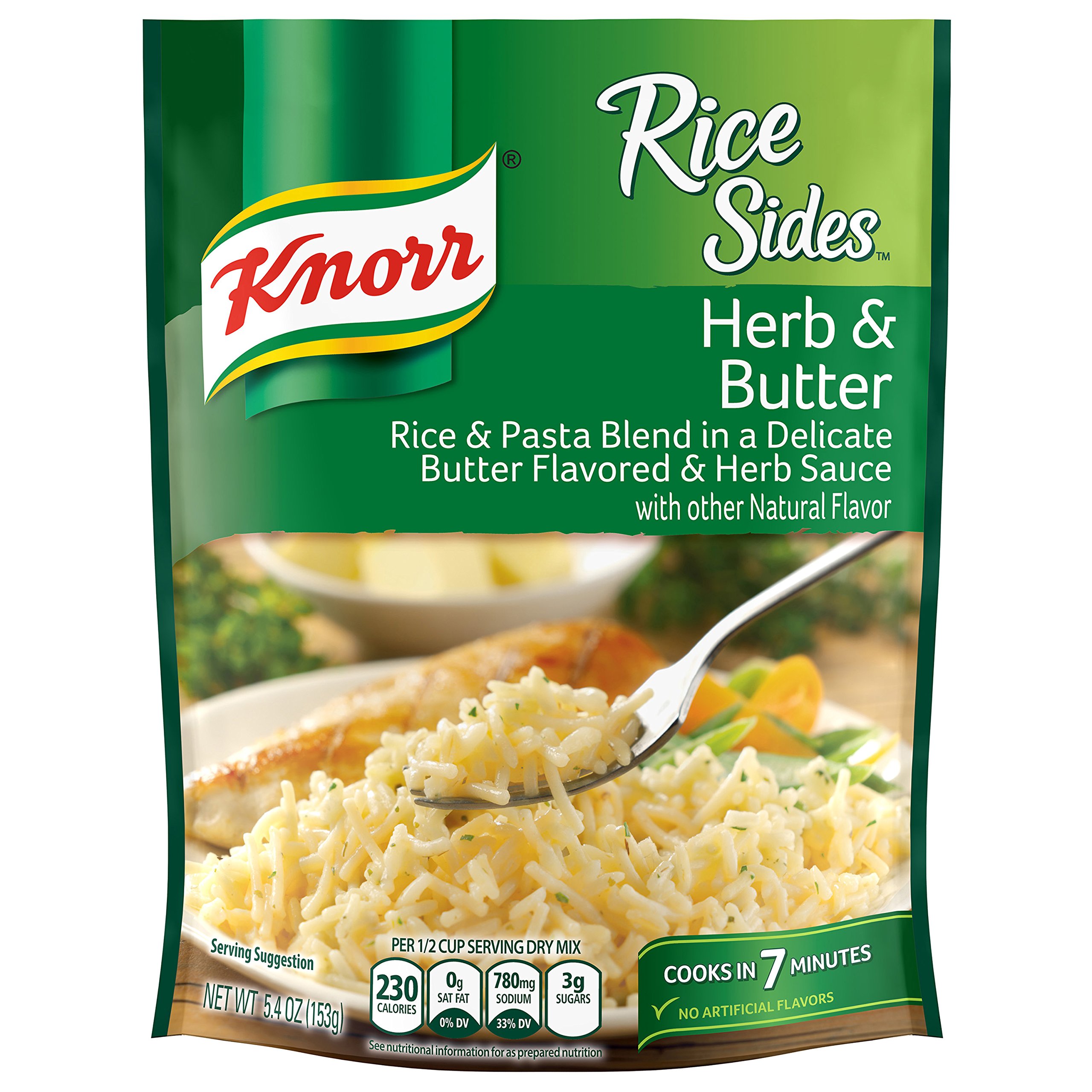 Knorr Rice Sides Rice Side Dish, Herb & Butter 5.4 oz, (Pack of 12