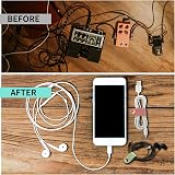 Thinp 6 Pcs PU Leather Cord Organizer Reusable Cable Straps Ties Winder Holder view 4