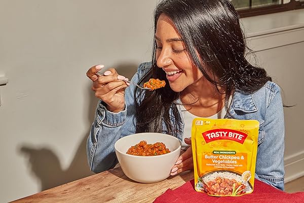TASTY BITE BUTTER CHICKPEA & VEGETABLES, 10 OUNCE, PACK OF 6, READY TO EAT, MICROWAVABLE ENTREE, VEGETARIAN