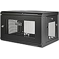 StarTech.com 2-Post 6U Wall Mount Network Cabinet w/ 1U Shelf, 19" Wall-Mounted Server Rack for IT / Data Computer Equipment