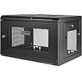 StarTech.com 2-Post 6U Wall Mount Network Cabinet w/ 1U Shelf, 19" Wall-Mounted Server Rack Kit for IT / Data Computer Equipm