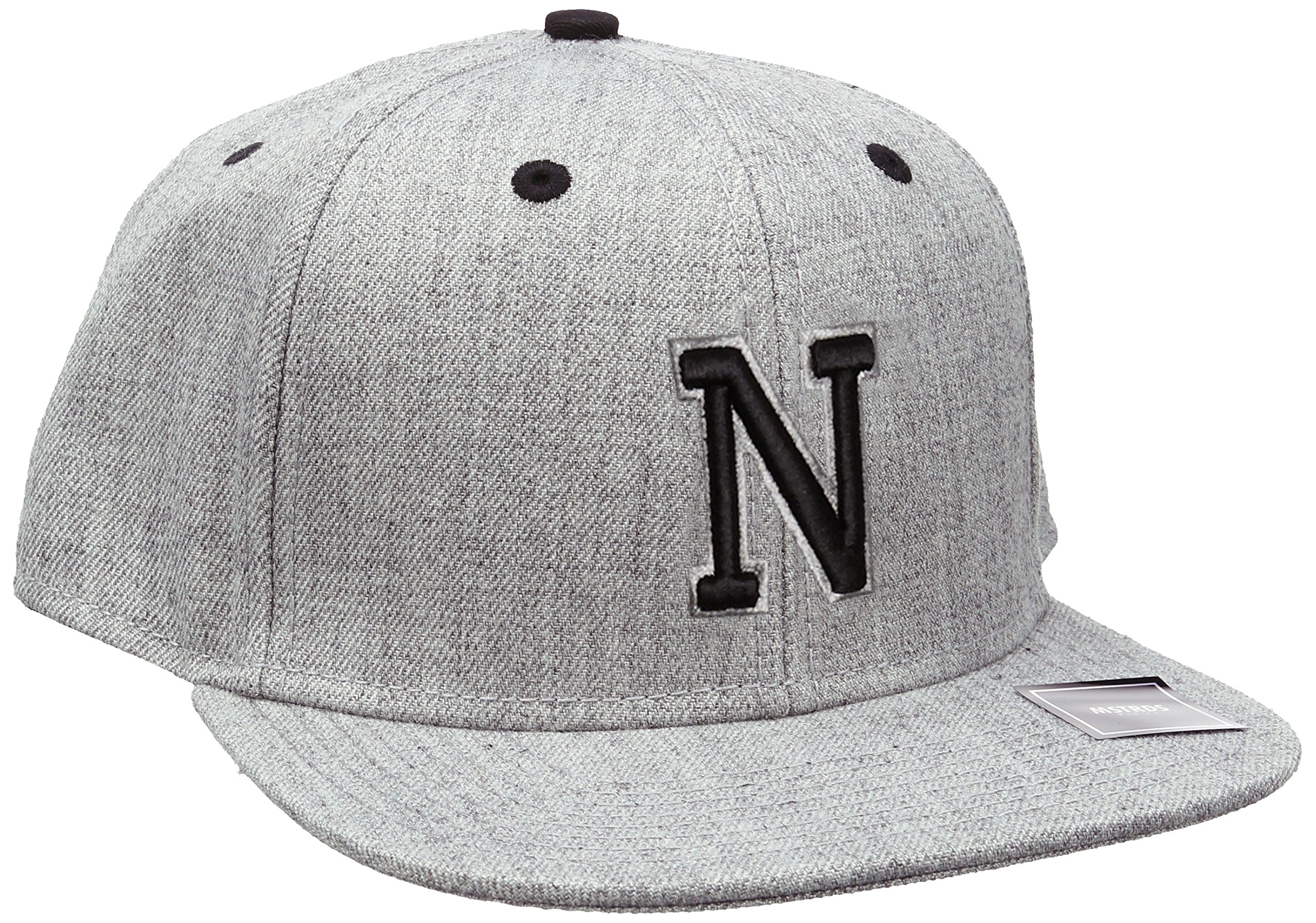 MSTRDS Unisex Letter Snapback, N Heather Grey, M/L