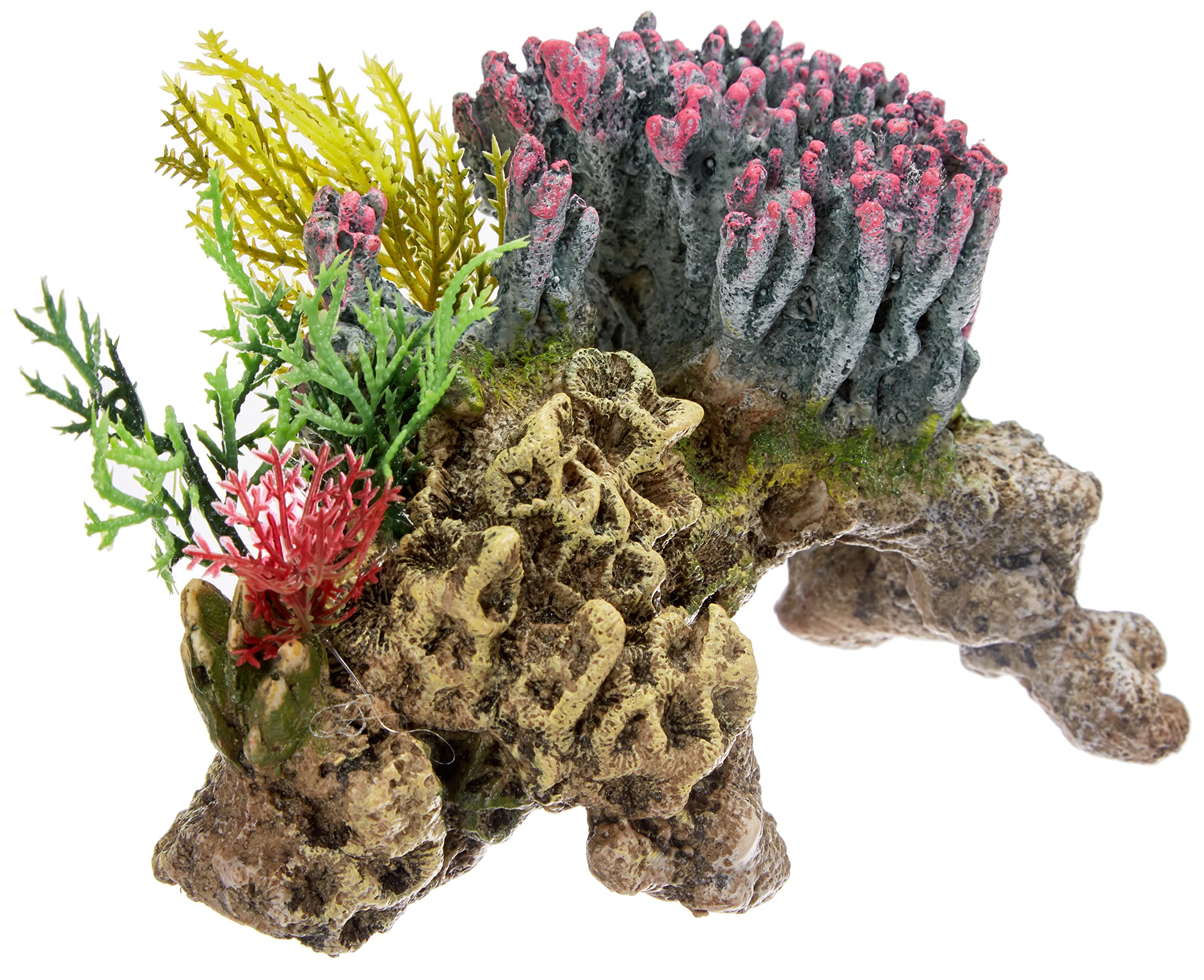 Nobby Coral Stone with Plants Aquarium Ornaments, 15.5 x 9 x 10.5 cm